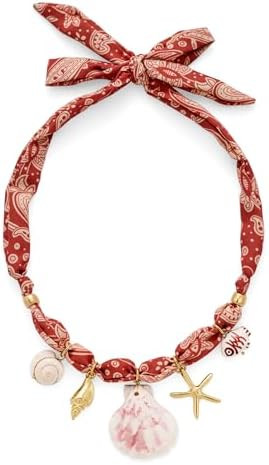 WOWORAMA Colorful Scarf Necklace with Seashell Starfish Charm Necklaces for Women Summer Bandana ... | Amazon (US)