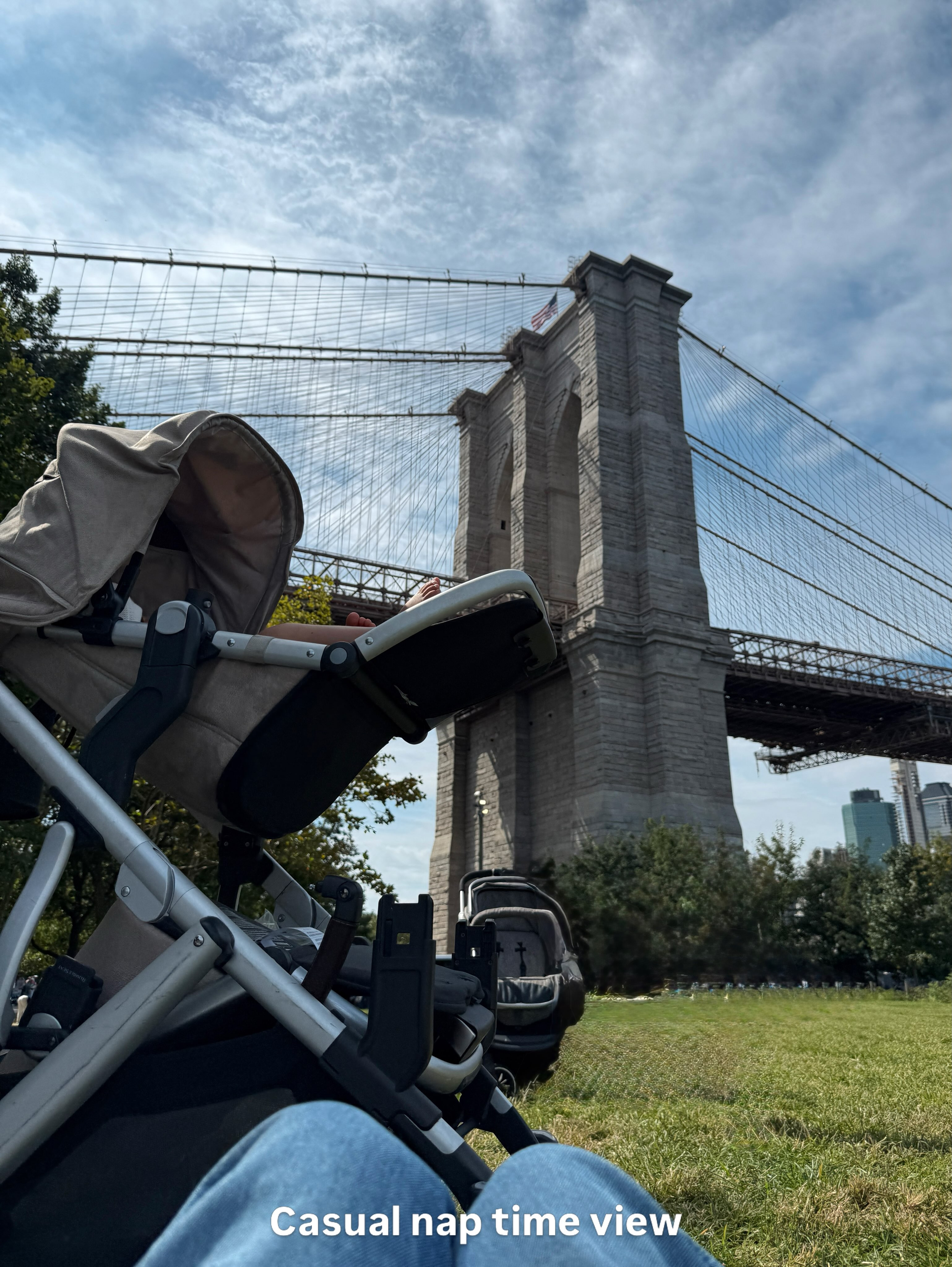 Nap time with a view 🏙️🤍 Nothing better than a sunny stroll and a little break by the Brooklyn Bridge!

#MomLife #NapTime #StrollerWalk #BrooklynMom #NYCMom #MomAndBaby #MomDays #CityStroll #BrooklynBridge #MomOnTheGo #EverydayMoments #LTKMom #LTKBaby #ShopLTK 

 #LTKdayinmylife #LTKBaby #LTKKids