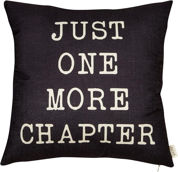 Fjfz Just One More Chapter Motivational Sign Cotton Linen Home Decorative Throw Pillow Case Cushi... | Amazon (US)