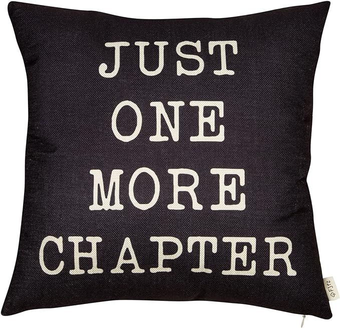 Fjfz Just One More Chapter Motivational Sign Cotton Linen Home Decorative Throw Pillow Case Cushi... | Amazon (US)