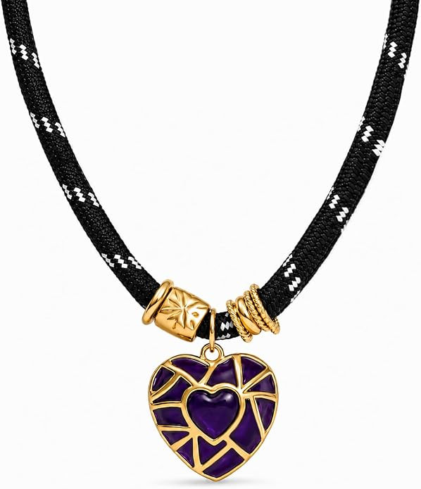 Leather Cord Paracord Rope Statement Pendant Necklace for Women | Amazon (US)