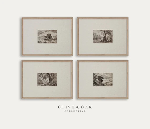 Vintage Print SET of 4 / Neutral Decor Wall Art PRINTABLE / #G41 | Etsy (US)