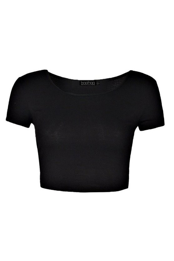 Basic Short Sleeve Crop Top | Boohoo.com (US & CA)