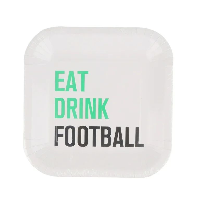 Back to School Football-Themed 20 Count Square White Paper Plates by Qtop, 8.8x8.8 Inch | Walmart (US)