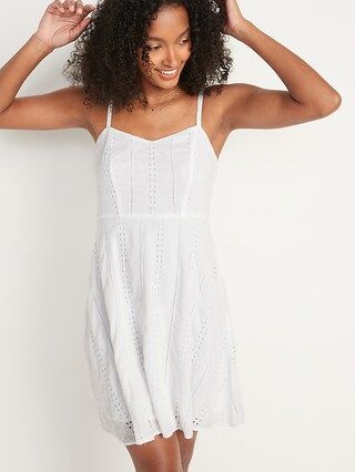 Eyelet Cami Fit & Flare Dress for Women | Old Navy (US)