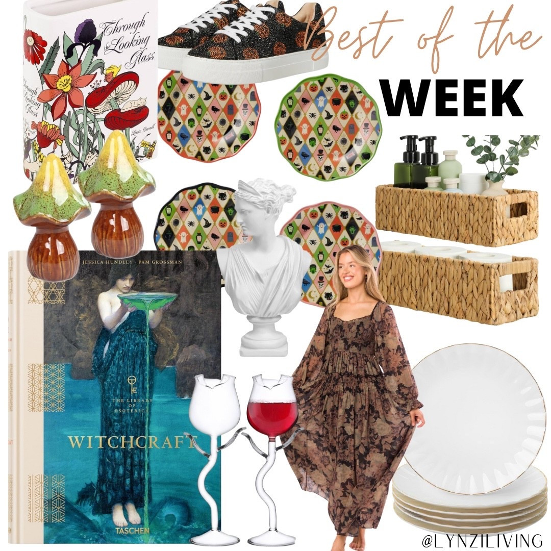 Best of the Week - the most clicked items of last week

Home decor favorites, home decor finds, Amazon home, book vase, Alice in Wonderiand book vase, mushroom toilet bolt covers, witchcraft book, witch book, melamine Halloween plates, Halloween dinnerware, Halloween sneakers, pumpkin sneakers, rhinestone sneakers, Hyacinth organization basket, white scalloped plates, white dessert plates, fall dress, autumn dress, dark floral dress, Roman bust, Flower wine glass

#LTKFindsUnder100 #LTKFindsUnder50 #LTKHome