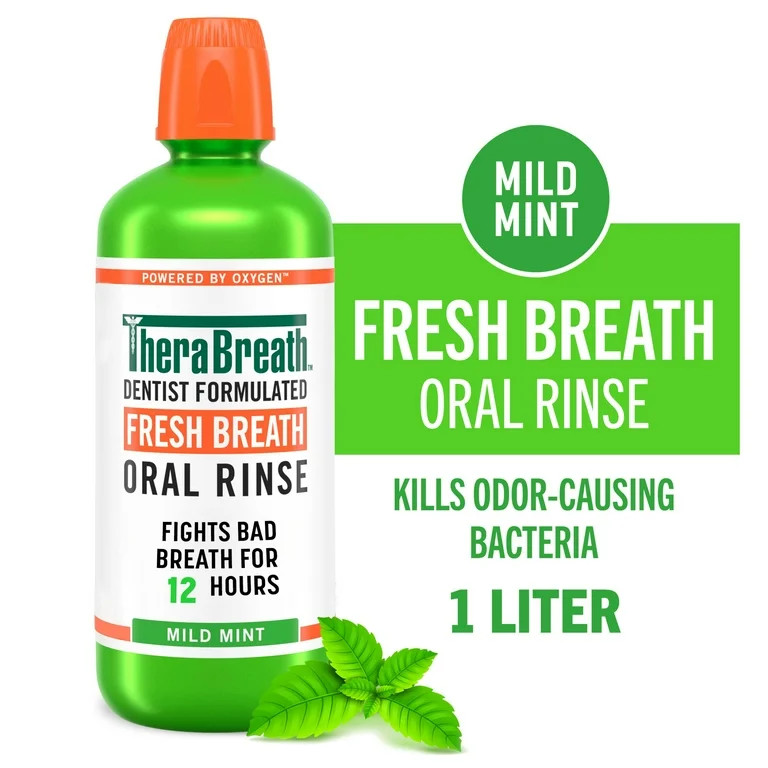TheraBreath Fresh Breath Mouthwash, Mild Mint, Alcohol-Free, 1 Liter | Walmart (US)