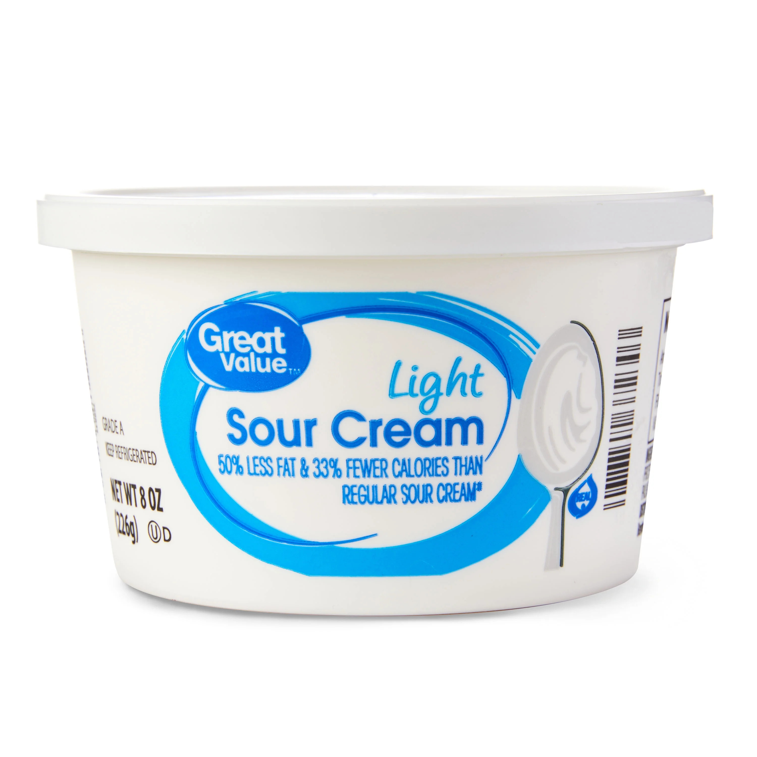 Great Value Light Sour Cream, 8 oz | Walmart (US)