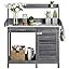 Yaheetech Outdoor Garden Potting Bench Table Work Bench Metal Tabletop W/Cabinet Drawer Open Shel... | Amazon (US)