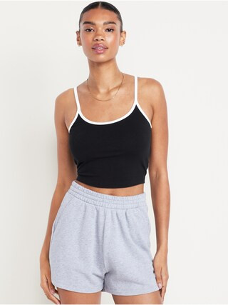 Tipped Jersey Cropped Brami Top | Old Navy (US)