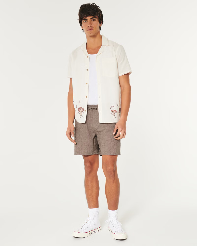 Men's Linen Blend Jogger Shorts 7" | Men's Bottoms | HollisterCo.com | Hollister (US)