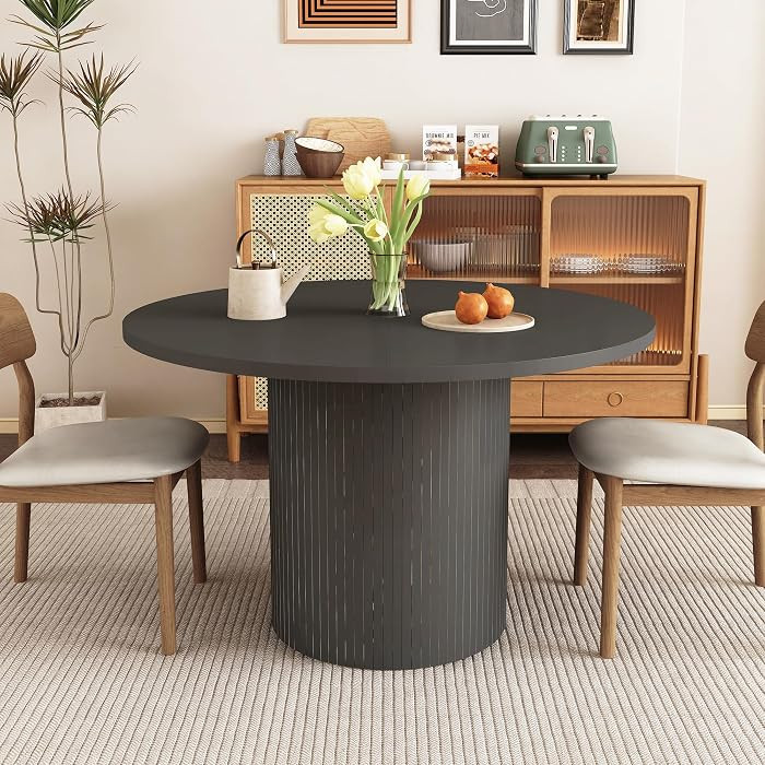 weselon Round Dining Table for 4, Modern Farmhouse Kitchen Table, 47 Inch Small Circle Dining Tab... | Amazon (US)