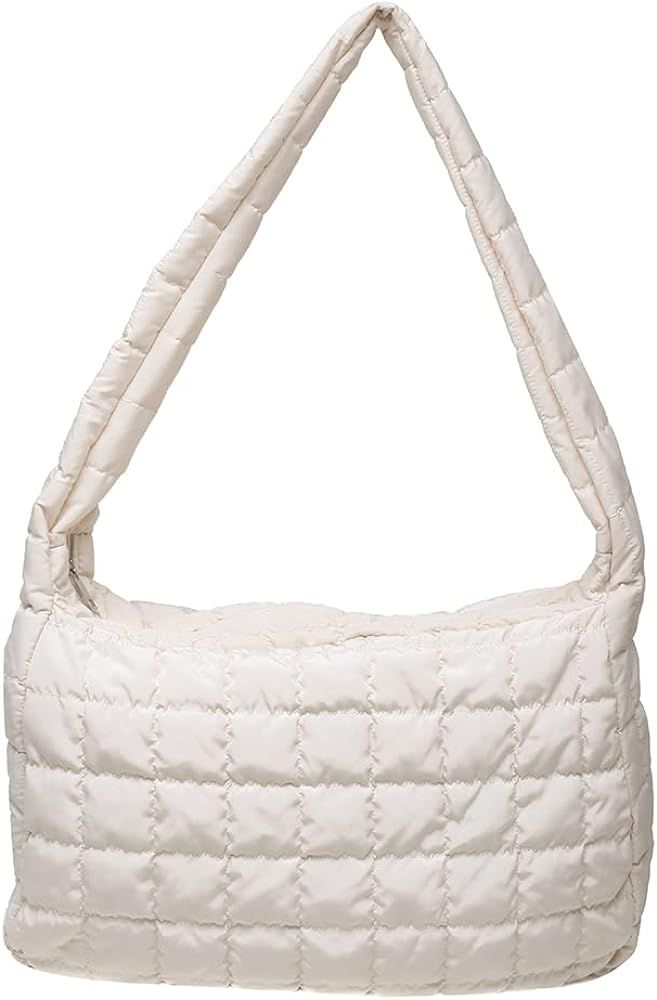 Quilted Tote Bags for Women Lightweight Quilted Padding Shoulder Bag Down Cotton Padded Large Tote B | Amazon (US)