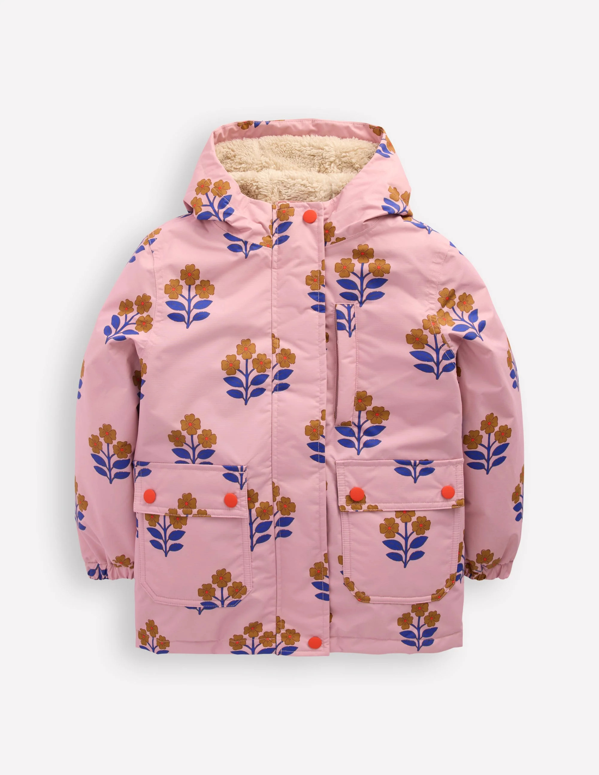 4-in-1 Waterproof Coat-Vintage Pink Floral Stamp | Boden (US)