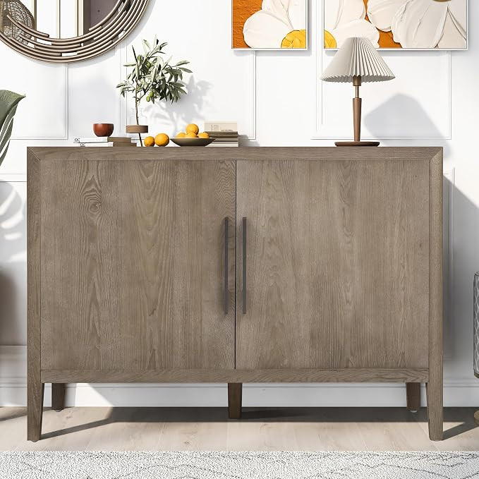 Merax Modern Wood Buffet Sideboard with 2 Doors, Farmhouse Storge Cabinet Console Table for Livin... | Amazon (US)