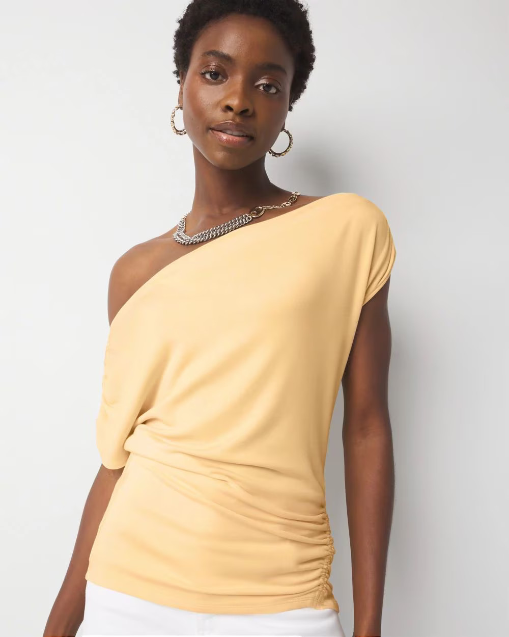 Asymmetric Ruched Top | White House Black Market