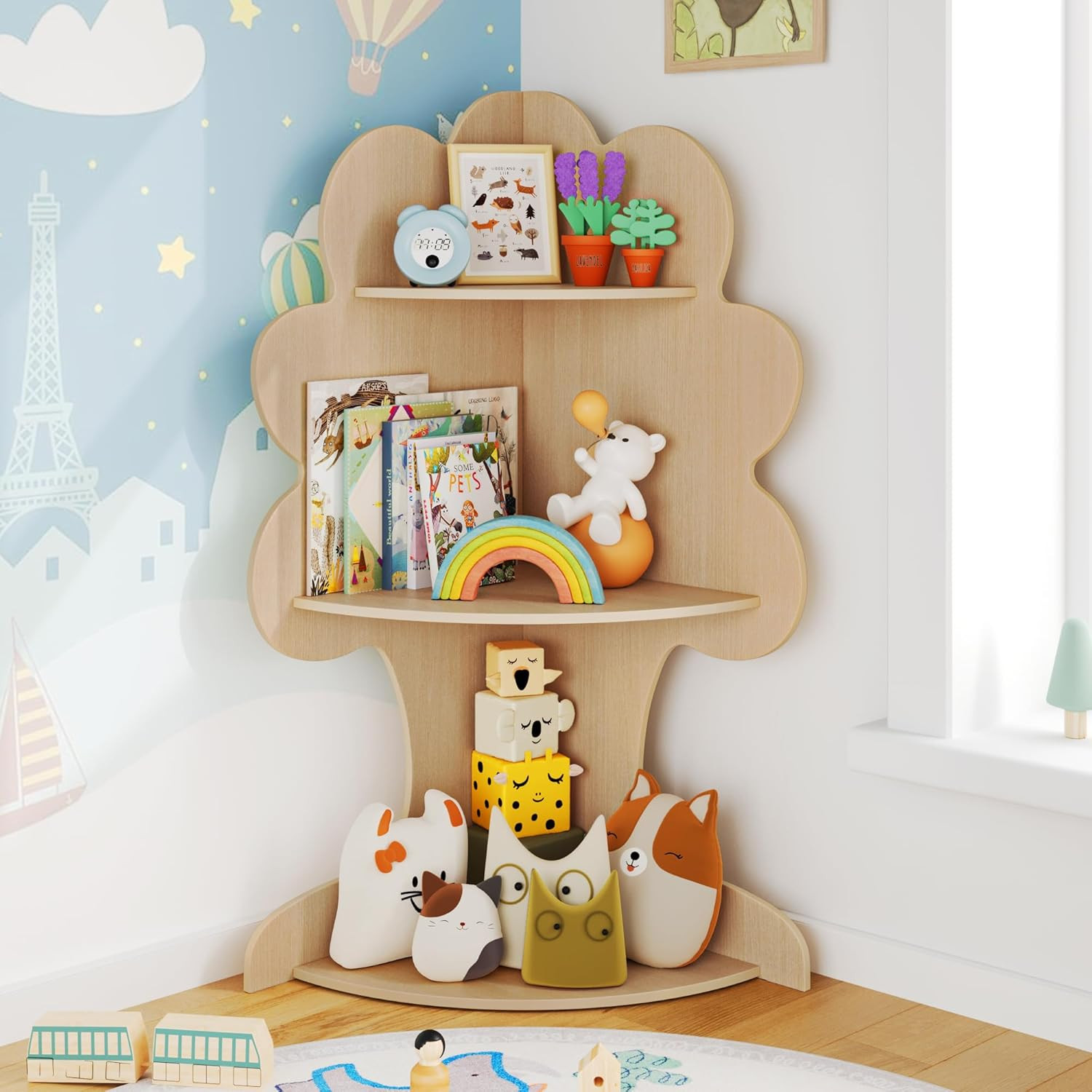 Tree Kids Bookshelf, Corner Bookshelf Kids, Bookshelf for Kids, Baby Bookshelf and Toy Storage, W... | Amazon (US)