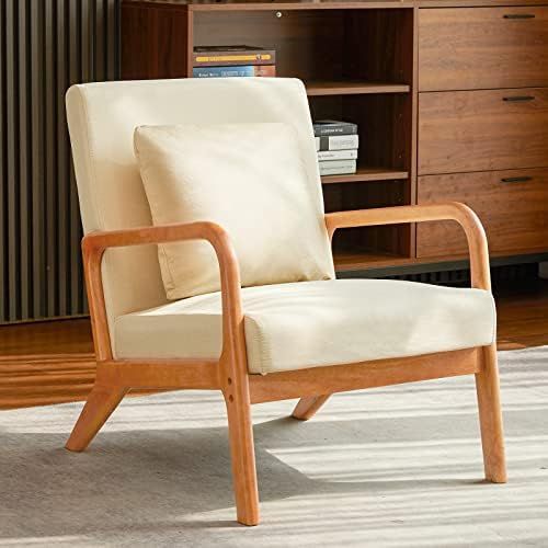 ELUCHANG Mid-Century Modern Accent Chairs, 25.6" x 30" x 30",Fabric Reading Armchair,Accent Chairs f | Amazon (US)