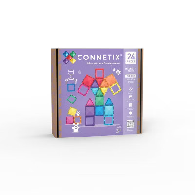 CONNETIX Magnetic Tiles Bright Essentials Pack Building Blocks 24pc: Creative Educational Toy Set for Kids | Target