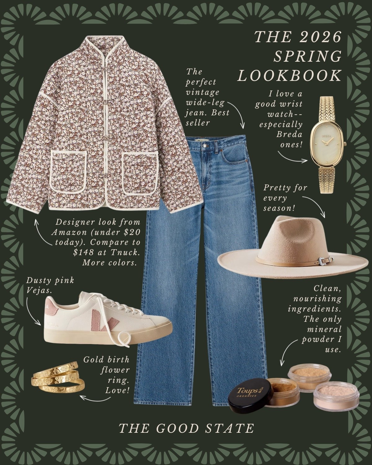 This collection is for the Spring girlies. The ones longing for the warmth of sunshine on their skin and a cool breeze blowing through their hair. Shorts and a sweatshirt weather. A flowy dress and a light cardigan. This is for the ladies counting down the days until the farmers market opens back up. The ones who love early mornings at the market—flaky croissant in one hand and a rosemary latte in the other. This is for the ones who can’t resist a bouquet of fresh flowers and are trying to figure out how to grow their own cut flower garden at home. For the ones who spend the golden evenings having a picnic with friends. For the people (like me) who always have a picnic blanket in their car. This is for the girlies love allllll things gingham, their trusty ball cap, pops of color  and who firmly believe you can’t have too many neck scarves or bandanas. For the ones who love feminine details like lace trim, dainty florals and ruffles. This Spring may we slow down, breathe deep, embrace the life all around and romanticize the seemingly ordinary moments🌼

#springstyle #classicstyle #springoutfit #farmersmarket #preppystyle 

Amazon jacket Vejas quince free people Anthropologie Toups rings watched j crew makeup hat 

#LTKSaleAlert #LTKootd #LTKActive