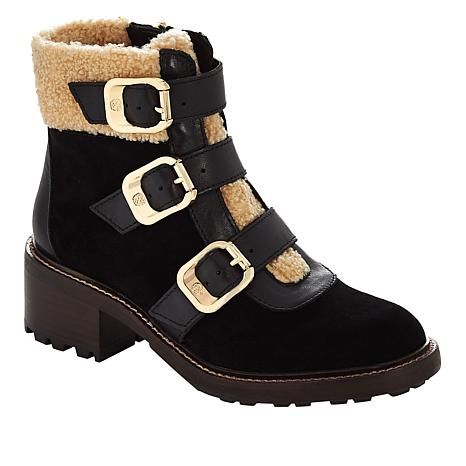 Vince Camuto Klerica Leather and Faux Fur Moto/Hiker Boot | HSN