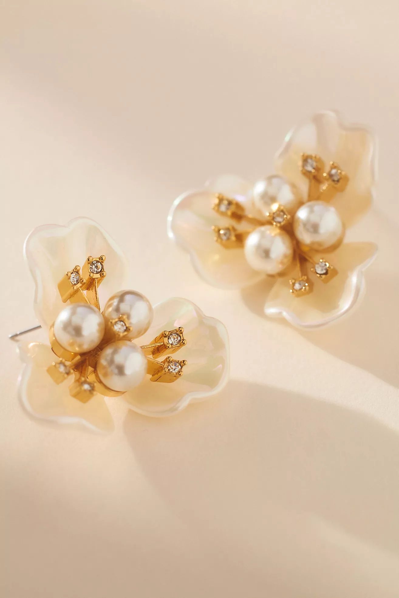 Lele Sadoughi Pearl Blossom Button Earrings | Anthropologie (US)