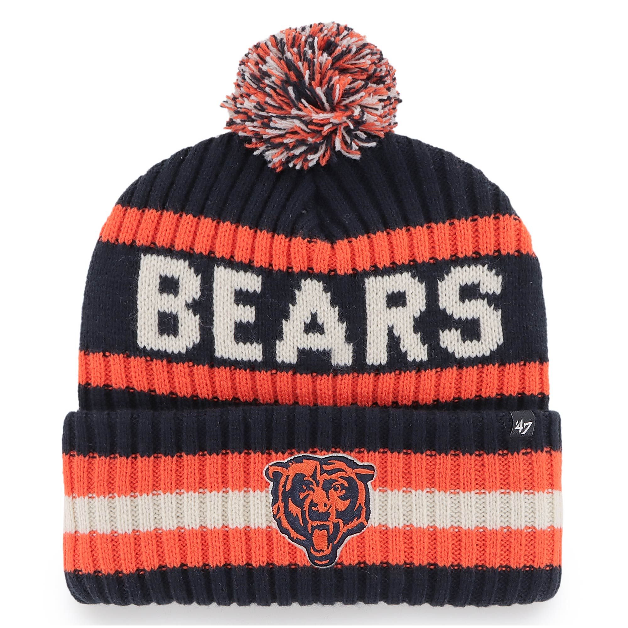 Men's Chicago Bears '47 Navy Bering Cuffed Knit Hat with Pom | NFL Shop
