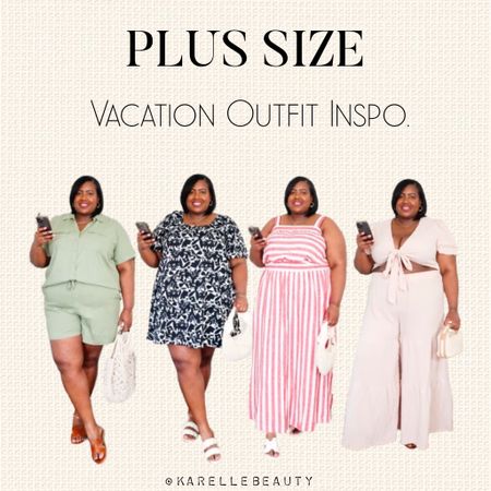 Four plus size vacation outfit inspo. 

#LTKPlusSize #LTKSeasonal #LTKFindsUnder50