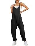 AUTOMET Jumpsuits for Women Casual Summer Rompers Sleeveless Loose Spaghetti Strap Baggy Overalls... | Amazon (US)