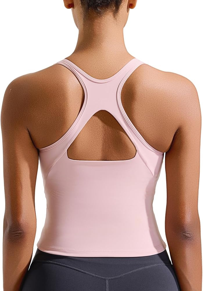 RUNNING GIRL Sports Bras for Women, Longline Racerback Crop Tank Top Compression Yoga Workout Top... | Amazon (US)