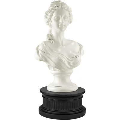 Classic Roman 16"H White Female Bust With Black Round Riser | Target