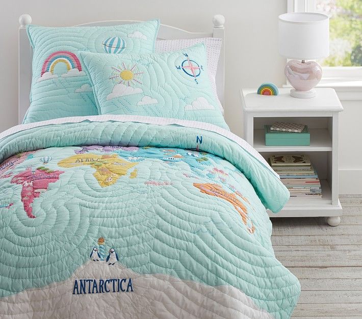 World Map Quilt & Shams | Pottery Barn Kids