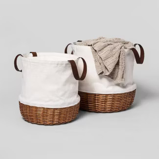 Canvas and Willow Collapsible Basket - Threshold™ | Target