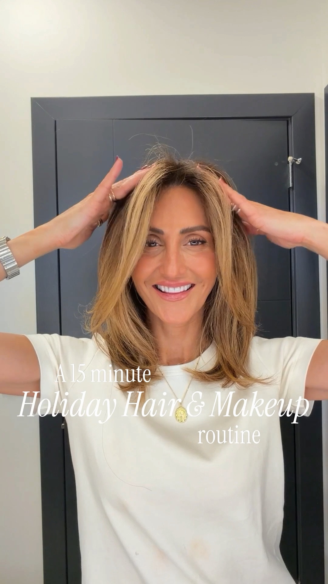 A 15 minute Holiday Hair & Makeup Routine 💁‍♀️💄 comment HOLIDAY and I’ll send you  links to shop + shades and an exclusive (one time) discount code!!! 

Mario luminous foundation 15N
Benefit brown way 3.75
Sair beauty concealer 11 Medium 
Fenty lipstick Two Lip Kiss 
Charlotte Tilbury lip cheat Pillow Talk Medium 
YSL rouge our couture NM 

Holiday makeup, radiant skin, mature skin makeup, bouncy hair tutorial 
@sephora #SephoraPartner 

Free Same Day Delivery offer (12/5-12/24) Code QUICKGIFTS (multiuse) - sign up to beauty insider program to take advance of this offer! 


#LTKBeauty #LTKOver40 #LTKGiftGuide