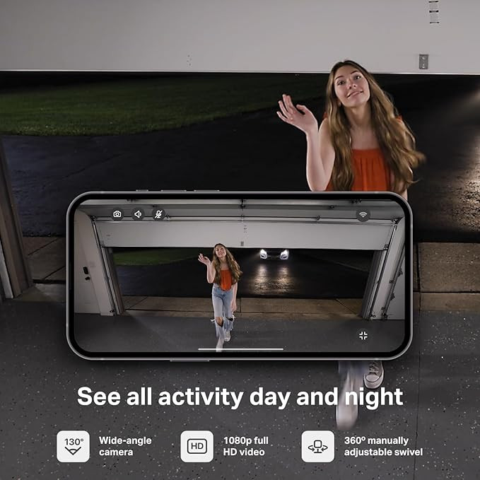 myQ Smart Garage Security Camera – 1080p HD Video, Night Vision, Motion Detection, Magnetic, Wi... | Amazon (US)