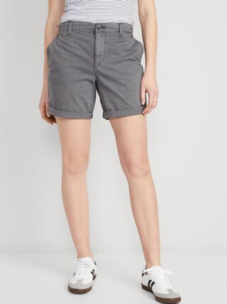 High-Waisted OGC Pull-On Chino Shorts for Women -- 7-inch inseam | Old Navy (US)