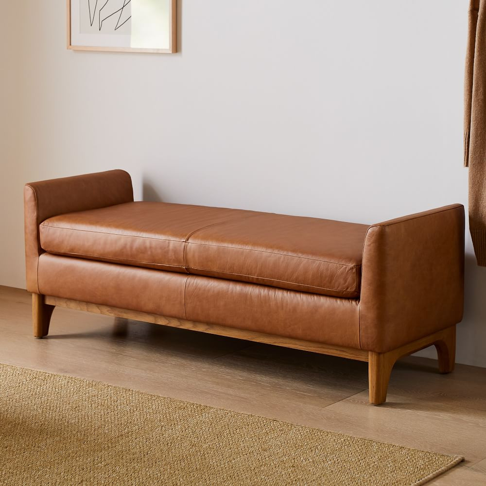 Harvey Leather Bench | West Elm (US)