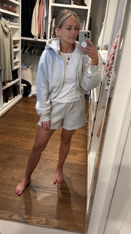 My favorite matching sweatshirt and shorts. Perfect spring outfit with chilly mornings and warm afternoons! 

I tagged the socks and shoes I like to wear with it  

#LTKSpringSale #LTKSeasonal #LTKfitness