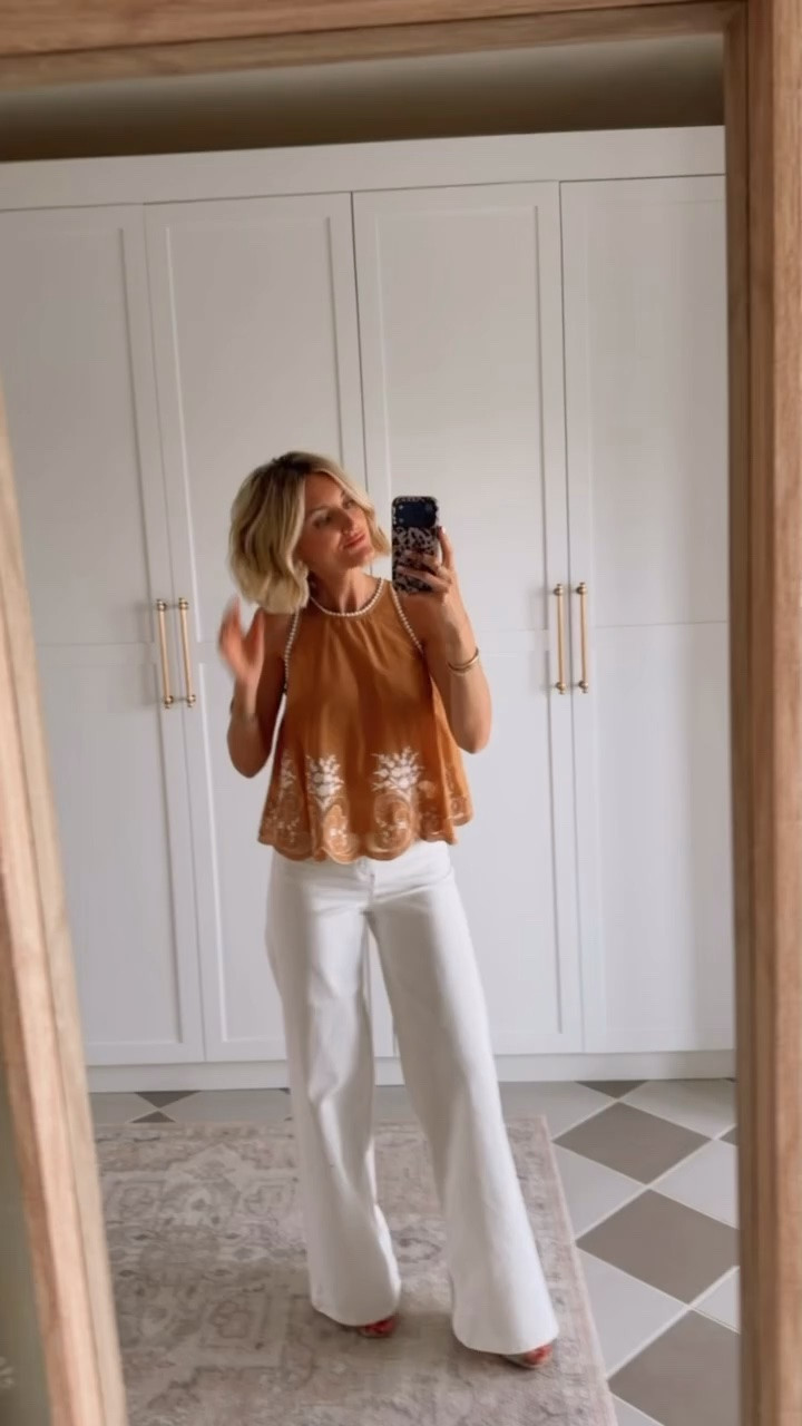 Yes to this top for spring and summer! The embroidered hem and bodice details are so good, and it’s 100% cotton 👌🏼 wearing XS/4

Loverly grey, Anthropologie, versatile neutral swing tank, scallop hem top, how to style white jeans, spring summer outfit inspo, vacation outfit ideas

#LTKootd #LTKSeasonal #LTKTravel