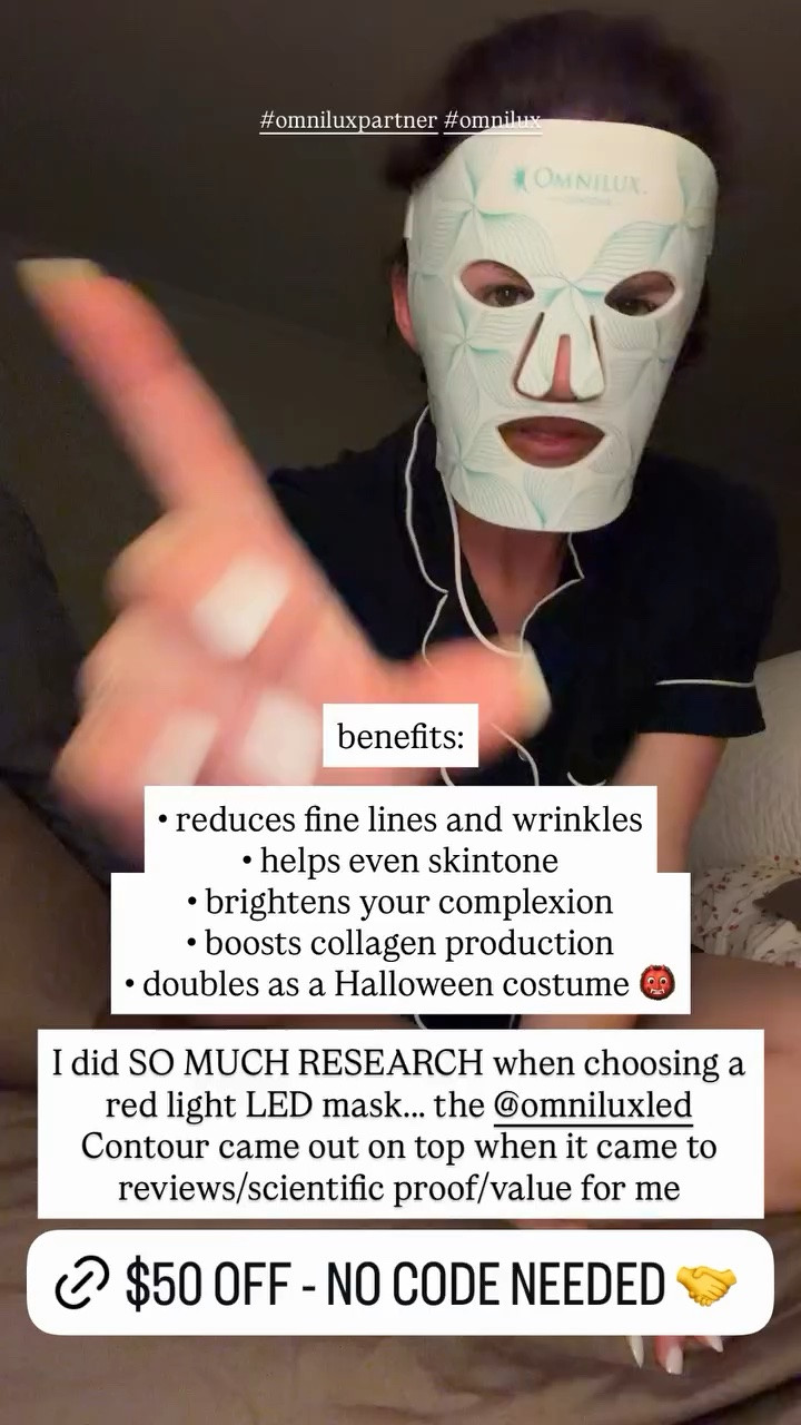 I did SO MUCH RESEARCH when choosing a red light LED mask….. the @omniluxled Contour came out on top when it came to reviews/scientific proof/value for me  #omniluxpartner #omnilux  benefits:

• reduces fine lines and wrinkles
• helps even skintone 
• brightens your complexion 
• boosts collagen production
• doubles as a Halloween costume 👹

#LTKgrwm #LTKselfcare #LTKBeauty