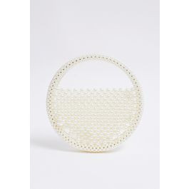 Handmade Pearl Beaded Circle Clutch | Chicwish