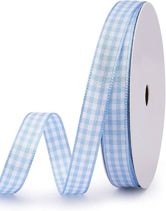 VIVIQUEN Gingham Checkered Taffeta Plaid Picnic Craft Wedding Home Decoration Ribbon 100% Polyest... | Amazon (US)