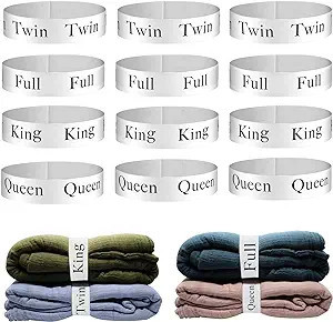 ZJCAHXJ 12pcs Bed Sheet Organizers and Storage Bands for Closet Organization Linen Labels King Tw... | Amazon (US)