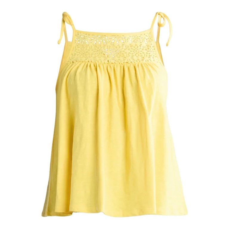 Time and Tru Women's Cotton Crochet Tank Top, Sizes XS-XXXL | Walmart (US)