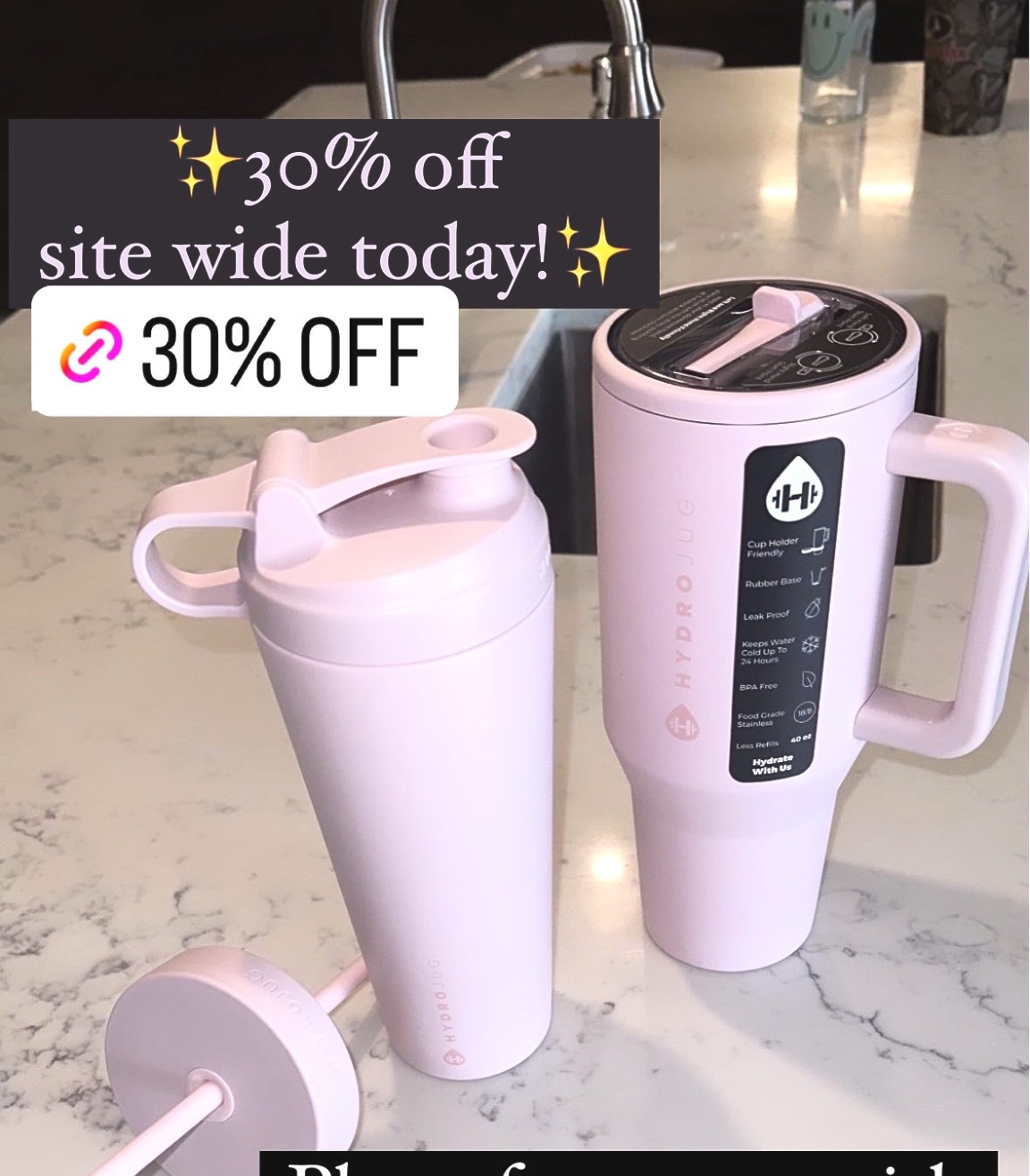 30-50% off site wide on Hydrojugs! My whole family has their own. 
It’s the only way I get my daily water intake in. If I have my @hydrojug next to me all day. 

From kids size - my sons have dinosaur and sports theme traveler and my daughter has the bow 32oz. Get them while they’re on sale and in stock! 

#LTKfitnessgoals #LTKActive #LTKSaleAlert