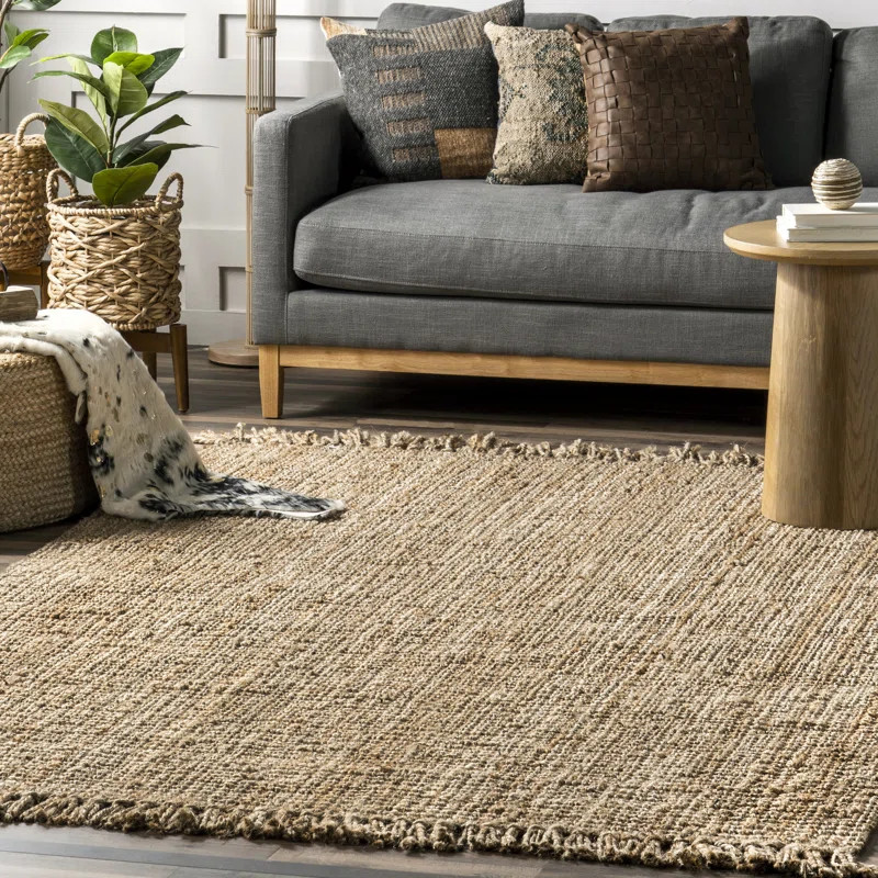Isalena Handmade Flatweave Farmhouse Jute Area Rug in Natural | Wayfair North America