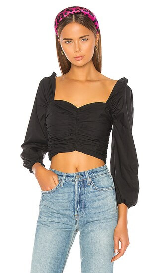 Octavia Crop Top in Black | Revolve Clothing (Global)