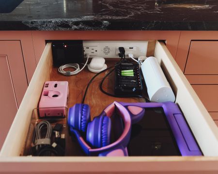 Our hidden in-drawer tech charging station
More on yellowbrickhome.com

#LTKhome