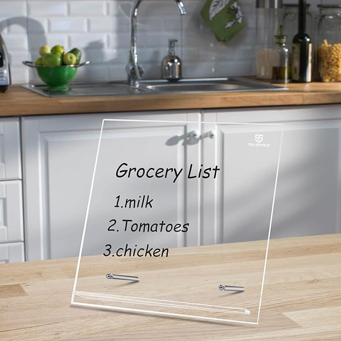 Acrylic Dry Erase Board with Stand - 10 x 10 Inches Mini Desktop Easel Frameless Write-Board with... | Amazon (US)