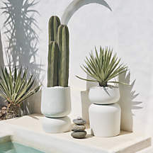 Glencoe Small Reversible White Metal Planter Pot + Reviews | Crate & Barrel | Crate & Barrel
